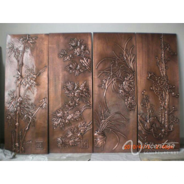 Alibaba wholsale interior casa alívio decorativo bronze metal wall art statue